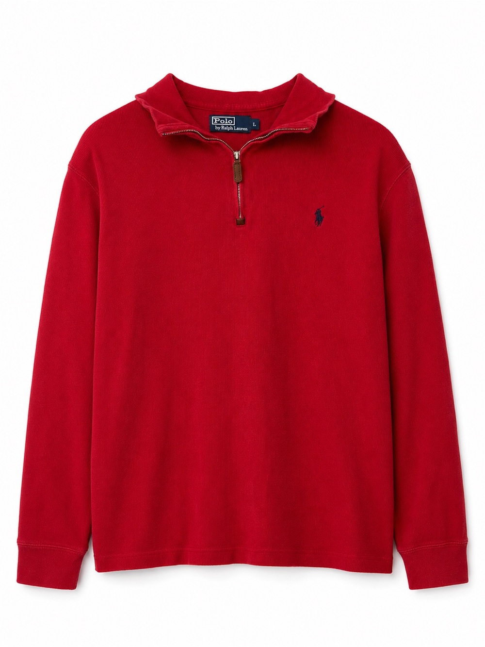 Polo Ralph Lauren Red Quarter Zip Pullover Sweater XL 100% Cotton